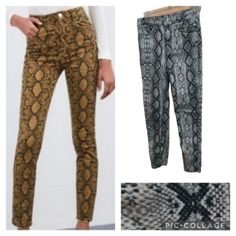Zara Snake Print Skinny Jeans